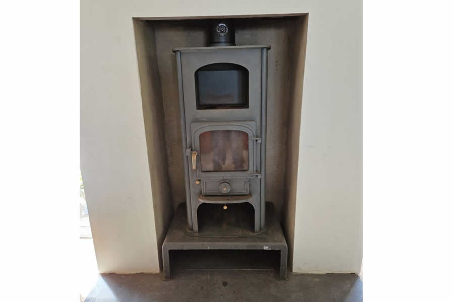 Woodburner collar repair and new liner installation